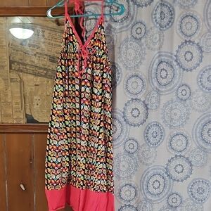 Joe Boxer Multicolor Halter Dress with Pink Accents